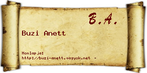 Buzi Anett névjegykártya