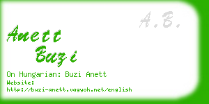 anett buzi business card